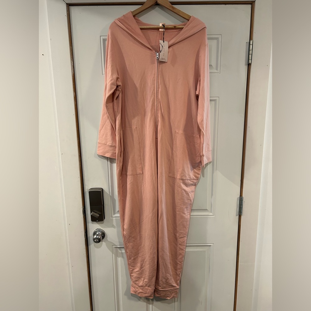 Pink Hooded Jumpsuit